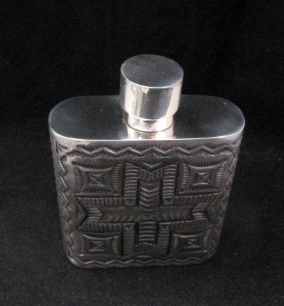 Image 4 of Daniel Sunshine Reeves Navajo Native American Silver Flask Canteen