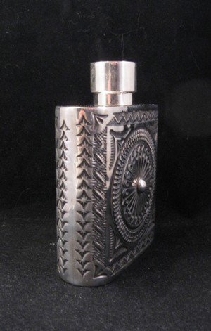 Image 5 of Daniel Sunshine Reeves Navajo Native American Silver Flask Canteen