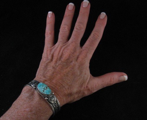 Image 3 of Daniel Sunshine Reeves ~ Navajo ~ Number 8 Turquoise Bracelet