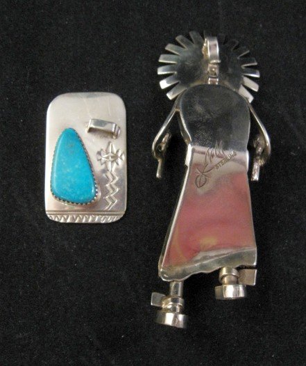 Image 3 of Navajo Sun Kachina Silver Pendant / Sculpture, Nelson Morgan