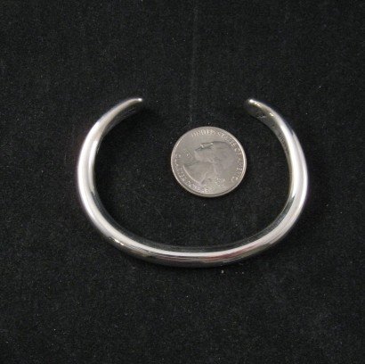 Image 4 of Navajo Orville Tsinnie Solid Sterling Silver Bracelet - Large