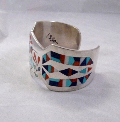 Image 3 of  Albert and Dolly Banteah - Zuni Hummingbird Silver Bracelet
