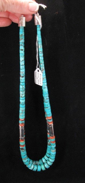 Image 3 of Santo Domingo Kewa Turquoise Ceremonial Necklace - Lupe Pena & Nestoria Coriz