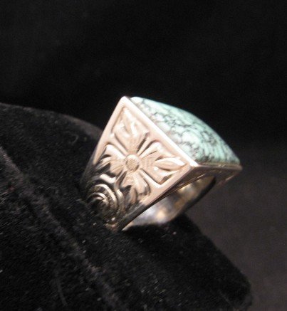 Image 4 of Shane Hendren Navajo Turquoise Silver Ring sz10