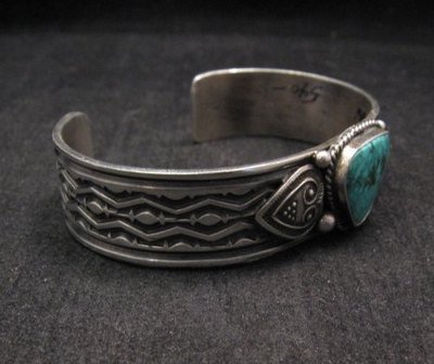 Image 3 of Daniel Sunshine Reeves ~ Navajo ~ Kingman Turquoise Silver Bracelet