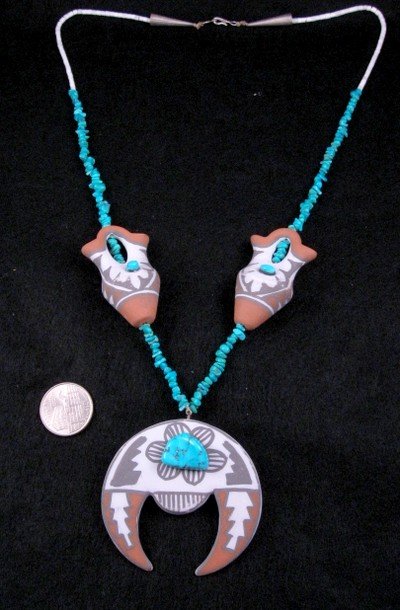 Image 2 of Mary Small ~ Vintage Indian Pottery Necklace ~ Jemez 