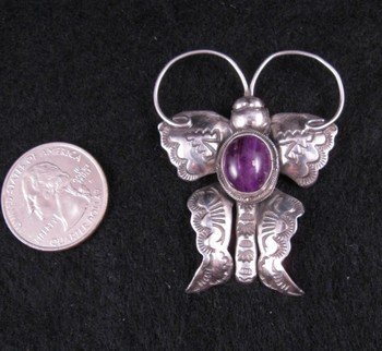 Image 1 of Joe Eby Purple Sugilite Sterling Silver Butterfly Pin
