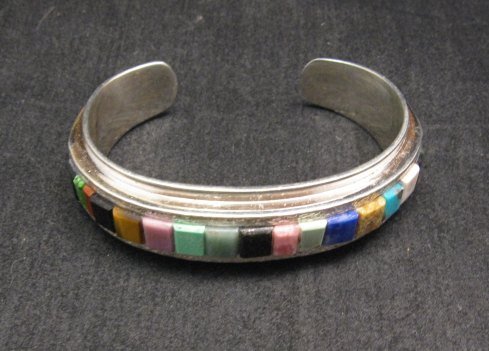 Image 2 of Hopi Multi Stone Inlay Bracelet, Bennard & Frances Dallasvuyaoma