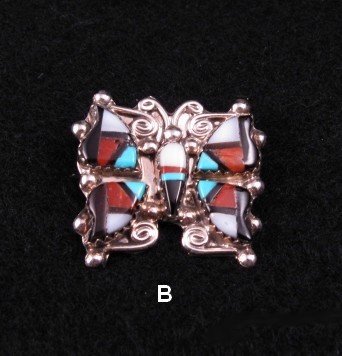 Image 0 of Zuni Multi Inlay Butterfly Pin Pendant, Herbert & Esther Cellicion