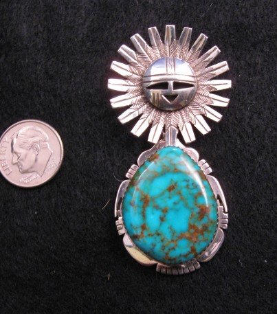 Image 1 of Native American Sun Kachina Turquoise Necklace by Navajo, Nelson Morgan