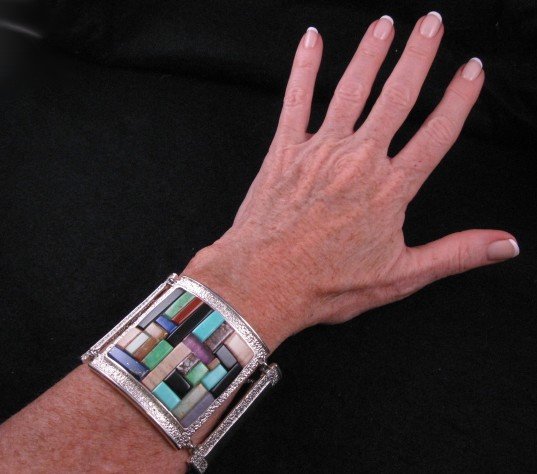 Hopi Inlay * Warrior Woman * Bracelet, Bennard & Frances Dallasvuyaoma