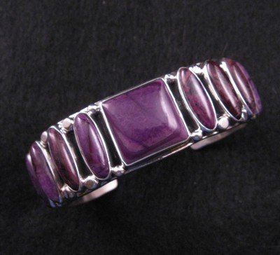 Image 0 of Navajo Orville Tsinnie Sugilite Silver Cuff Bracelet 