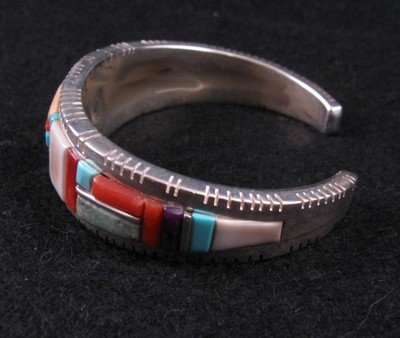 Image 2 of David Tune Navajo/Creek Multi-stone Inlay Bracelet