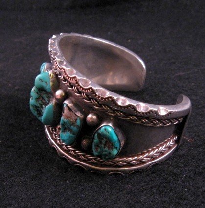 Image 2 of Dead Pawn Navajo Turquoise Silver Cuff Bracelet