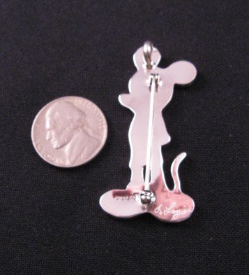 Image 2 of Zuni Inlaid Mickey Mouse Pin & Pendant, Andrea Lonjose Shirley