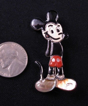 Image 1 of Andrea Lonjose Shirley Zuni Mickey Mouse Pin Pendant