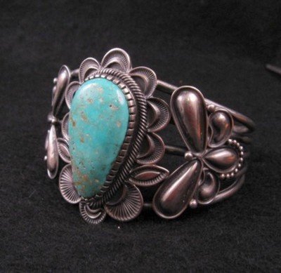 Image 2 of Navajo Kirk Smith Turquoise Sterling Silver Bracelet