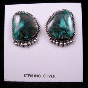 Image 0 of Kirk Smith Navajo Turquoise Sterling Silver Earrings 