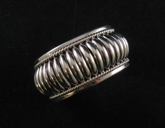 Image 0 of American Indian Navajo Sterling Silver Ribbed Bracelet, Thomas Charley