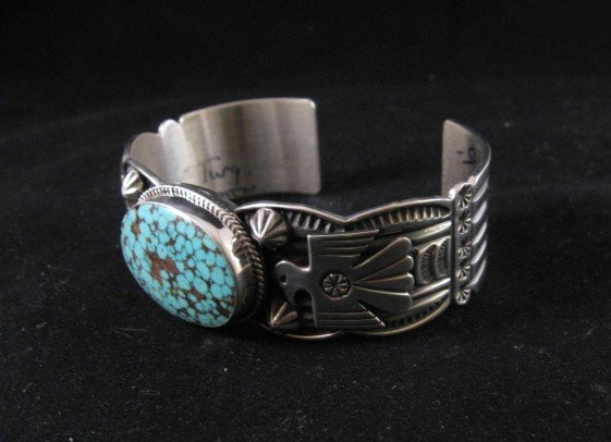 Andy Cadman Navajo Pawn Style Turquoise Silver Thunderbird Bracelet