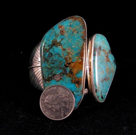Image 1 of Adam Fiero Navajo Kingman Turquoise Sterling Silver Bracelet
