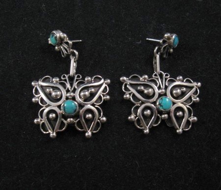 Image 0 of Native American Lorena Nez Silver Butterfly Dangle Earrings