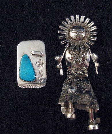 Image 2 of Navajo Sun Kachina Silver Pendant / Sculpture, Nelson Morgan