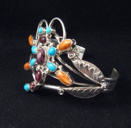 Image 1 of Native American Dragonfly Multigem Silver Bracelet