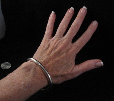 Image 2 of Navajo Orville Tsinnie Solid Sterling Silver Bracelet - Large