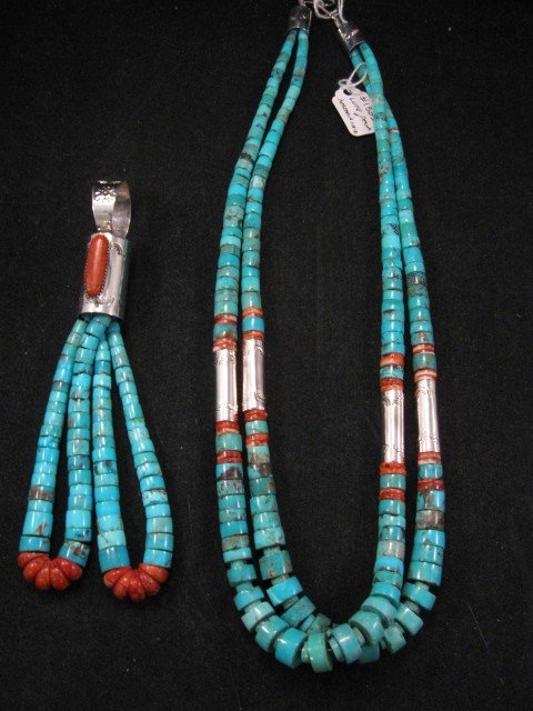 Image 2 of Santo Domingo Kewa Turquoise Ceremonial Necklace - Lupe Pena & Nestoria Coriz