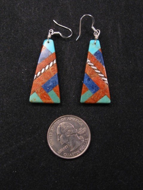 Image 1 of Santo Domingo Kewa Mosaic Earrings, Tanner Medina 