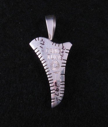 Image 2 of David Tune Navajo Cobblestone Inlay Silver Pendant