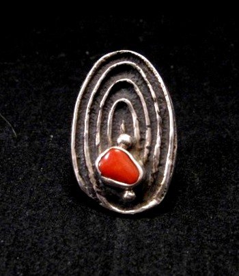 Image 0 of Sterling Silver Tufa Cast Coral Ring sz5-1/2, John Hornbek