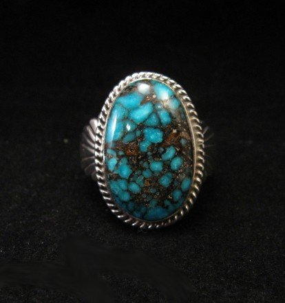 turquoise apache ring navajo padilla wilson silver sz10