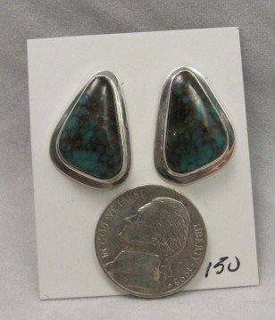 Image 2 of Tommy Jackson Navajo Azurite Silver Earrings