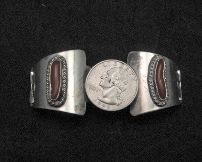 Image 2 of Vintage Native American Pawn Coral Watch Tips