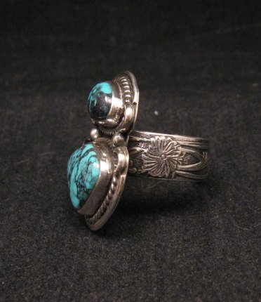 Image 1 of Navajo Native American Turquoise Ring sz6-1/2 to sz7-1/2 adjustable
