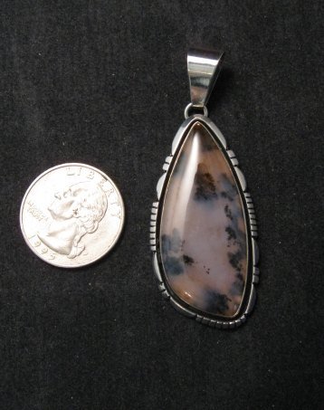 Dendritic Agate Silver Pendant by Navajo Lonnie Willie