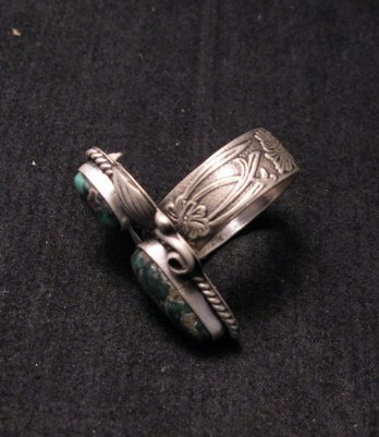Image 2 of Navajo Native American Variscite Silver Ring sz6-1/2 to sz7-1/2