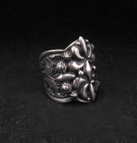 Image 1 of Darryl Becenti Navajo Indian Sterling Silver Ring sz11