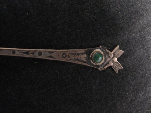 Image 1 of Old Fred Harvey  Sterling Silver Turquoise Tourist Spoon