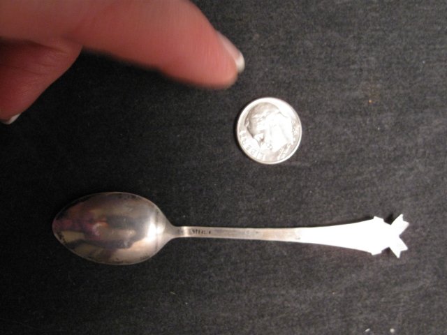 Image 2 of Old Fred Harvey  Sterling Silver Turquoise Tourist Spoon