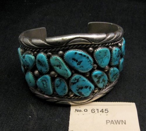 Image 0 of High Quality Native American Navajo Pawn Turquoise Cuff Bracelet