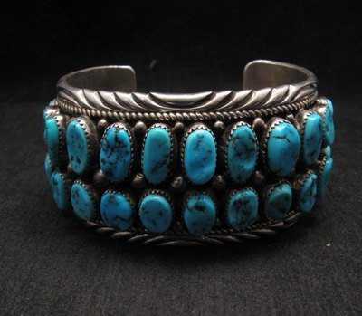 Image 0 of Big Native American Navajo Pawn Turquoise Cuff Bracelet