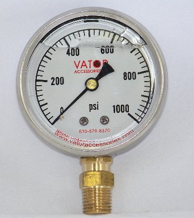 Liquid Pressure Gauge 1000 PSI, Gauge Only