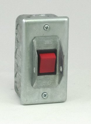 PS-1SRG Elevator Run-Stop Pit Switch, Steel cover with Rocker Switch & Guard