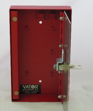 Image 1 of FSKB-7302R Elevator Fire Service Key Box, 7302 Lock, Red Printing