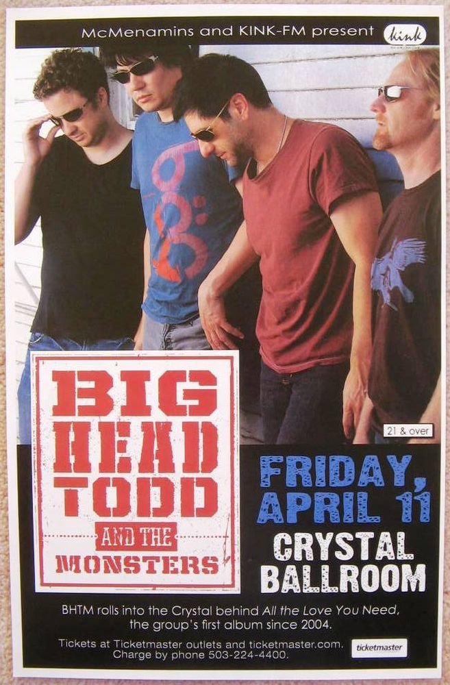 Image 0 of BIG HEAD TODD AND THE MONSTERS 2008 Gig POSTER Portland Oregon Concert