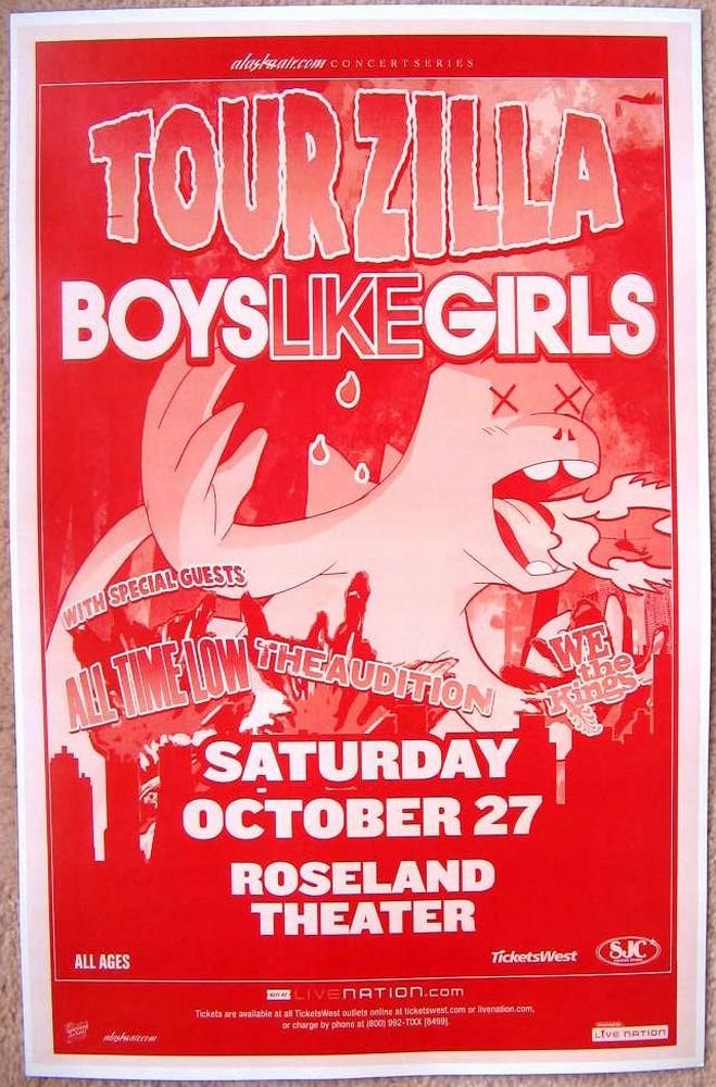 Image 0 of BOYS LIKE GIRLS 2007 Gig POSTER Tourzilla Portland Oregon Concert 