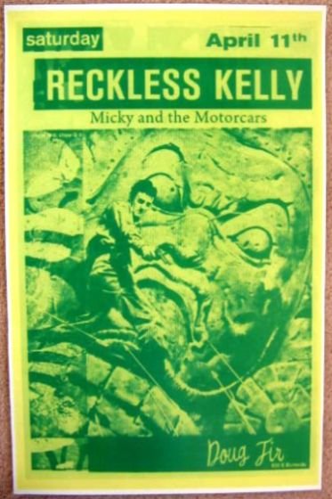 Image 0 of RECKLESS KELLY 2009 Gig POSTER Portland Oregon Concert